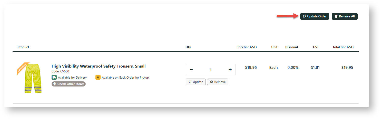 Dynamically update totals in cart - Commerce Vision